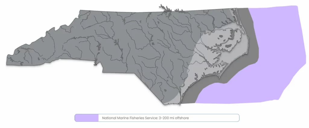 north carolina marine fisheries management map